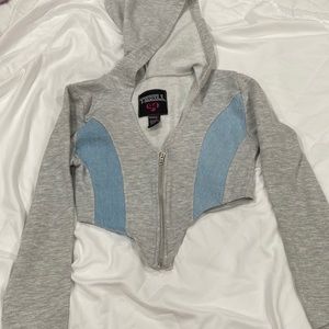 THRILL crop long sleeve sweater